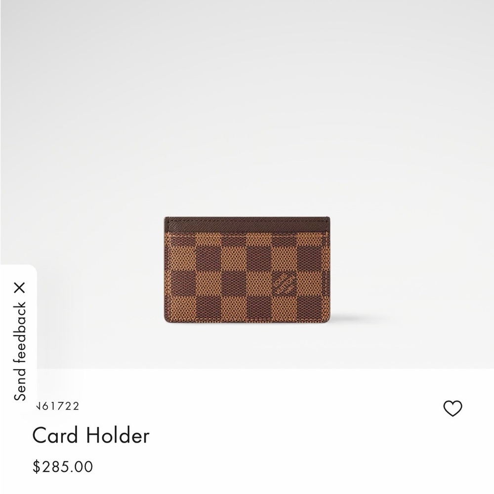 NWT Louis Vuitton Brown Damier Ebene Card Holder
